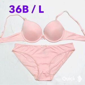 36B - Next 2 pcs Pink Solid Light Padded Bra Set